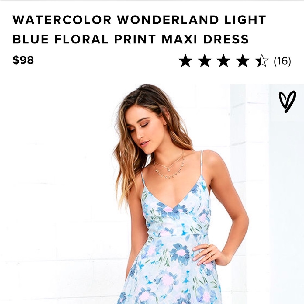 Light blue floral print maxi dress